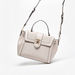 Elle Textured Satchel Bag with Detachable Strap and Flap Closure-Women%27s Handbags-thumbnail-1
