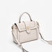 Elle Textured Satchel Bag with Detachable Strap and Flap Closure-Women%27s Handbags-thumbnailMobile-2