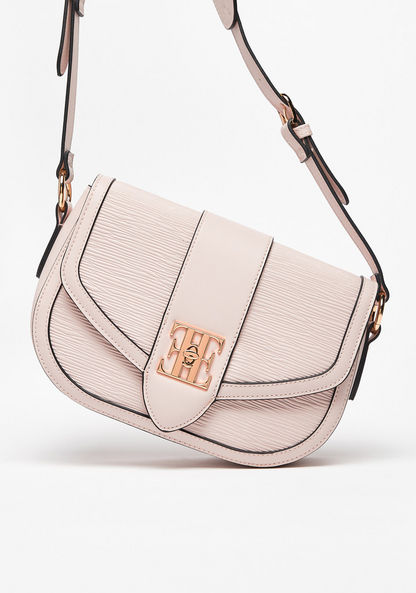 Elle Textured Crossbody Bag with Twist and Lock Closure