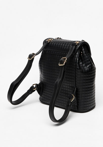 Celeste Embossed Backpack with Drawstring Closure and Adjustable Straps
