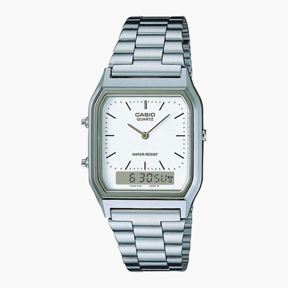 Casio Unisex Silver Strap Analog-Digital Watch - AQ-230A-7DMQ-men-watchesandjewellery-watches-image-1