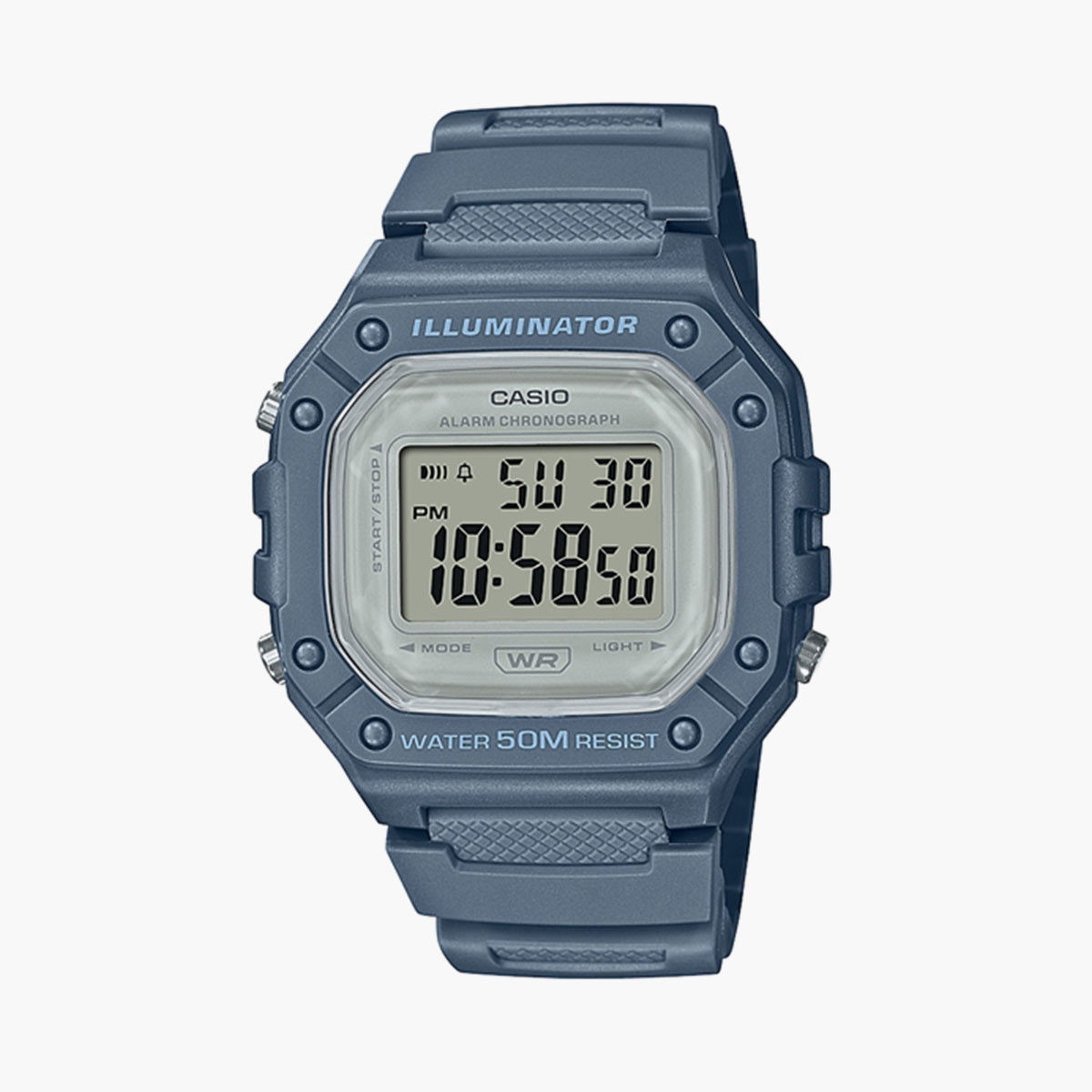 Casio Unisex Grey Strap Digital Watch - W-218HC-2AVDF-men-watchesandjewellery-watches-image-1