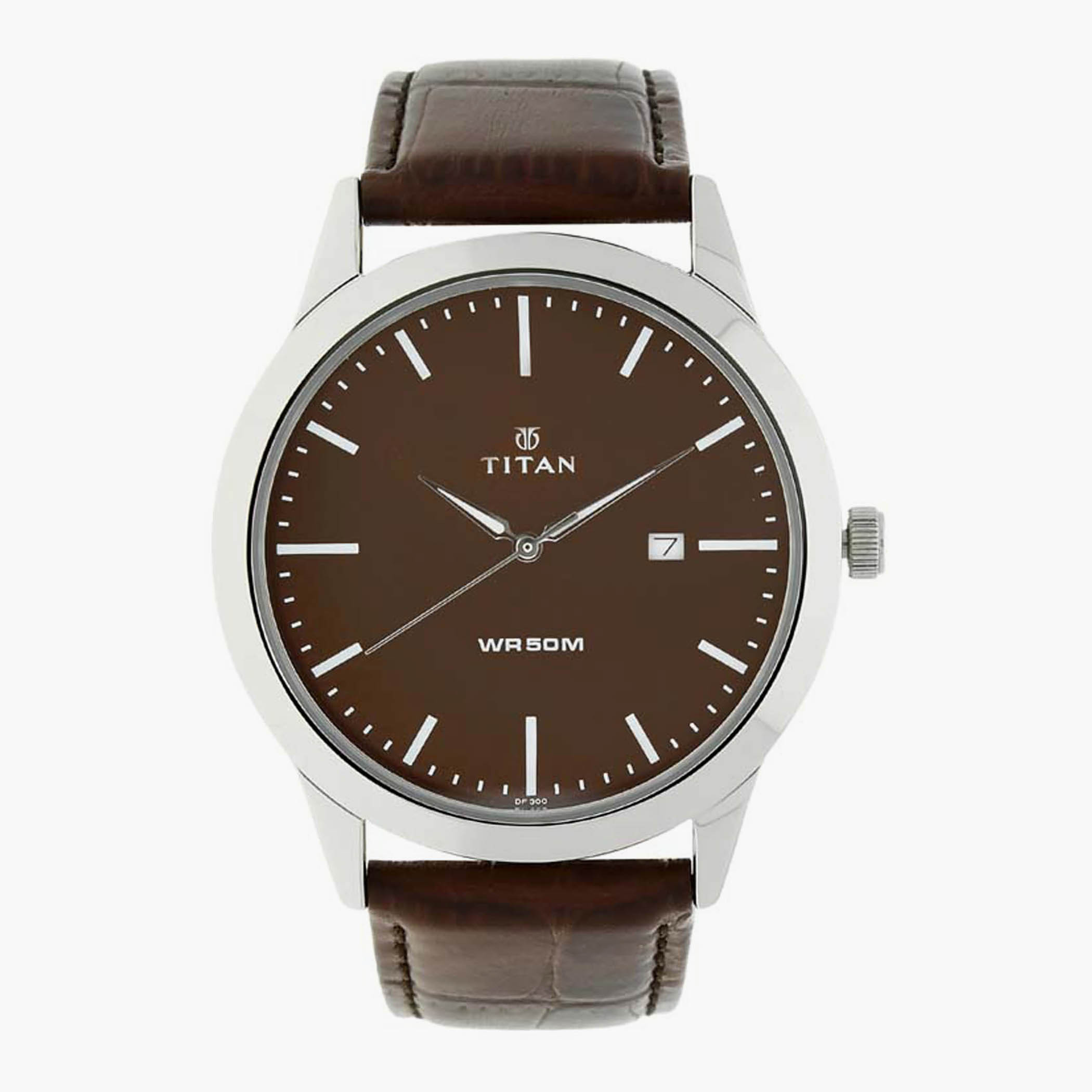 Shop Titan Men Dark Brown Leather Strap Analog Watch - NN1584SL04 ...