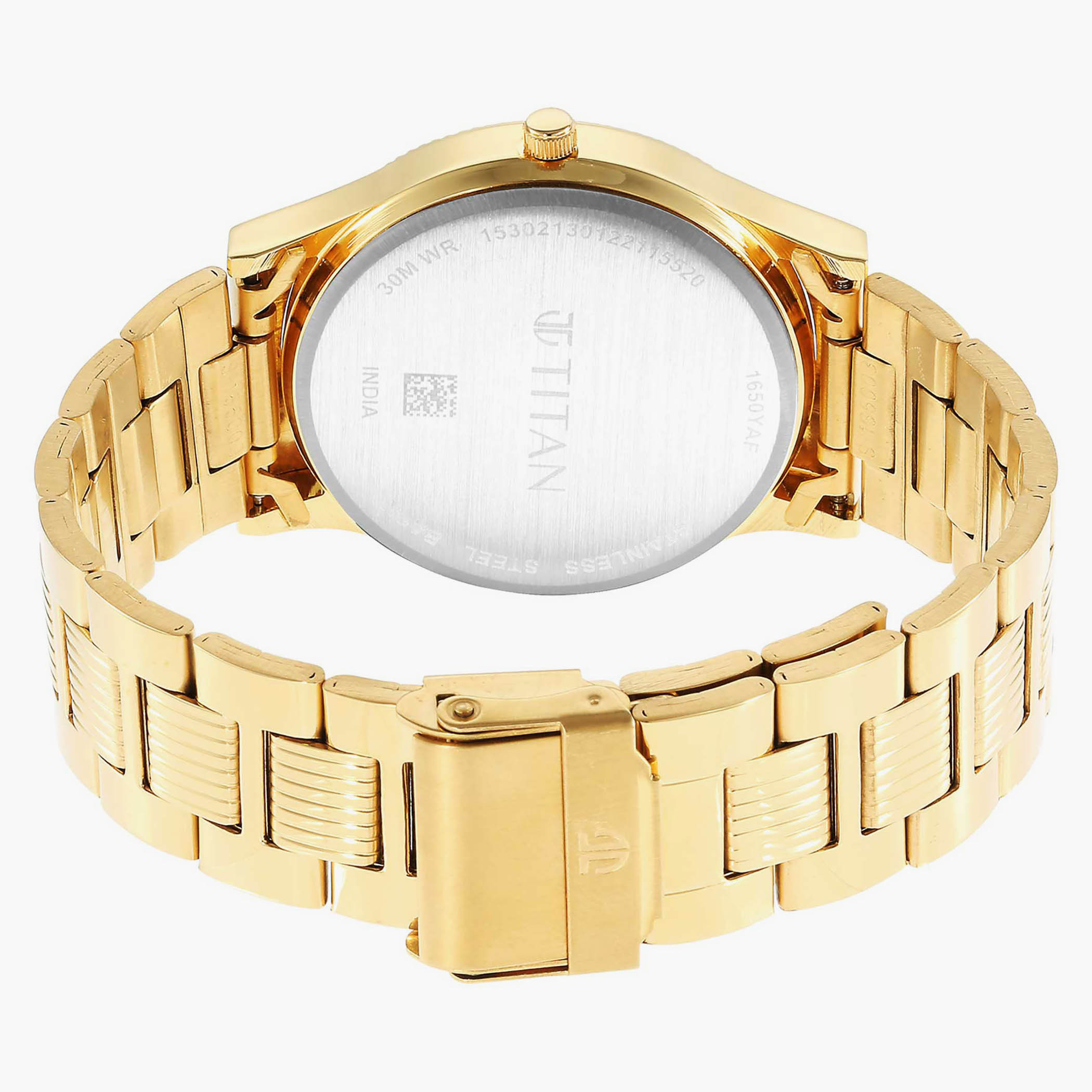 ساعة تيتان من انالوج بسوار ستانلس ستيل بلون ذهبي للرجال - 1650YM09-men-watchesandjewellery-watches-image-5
