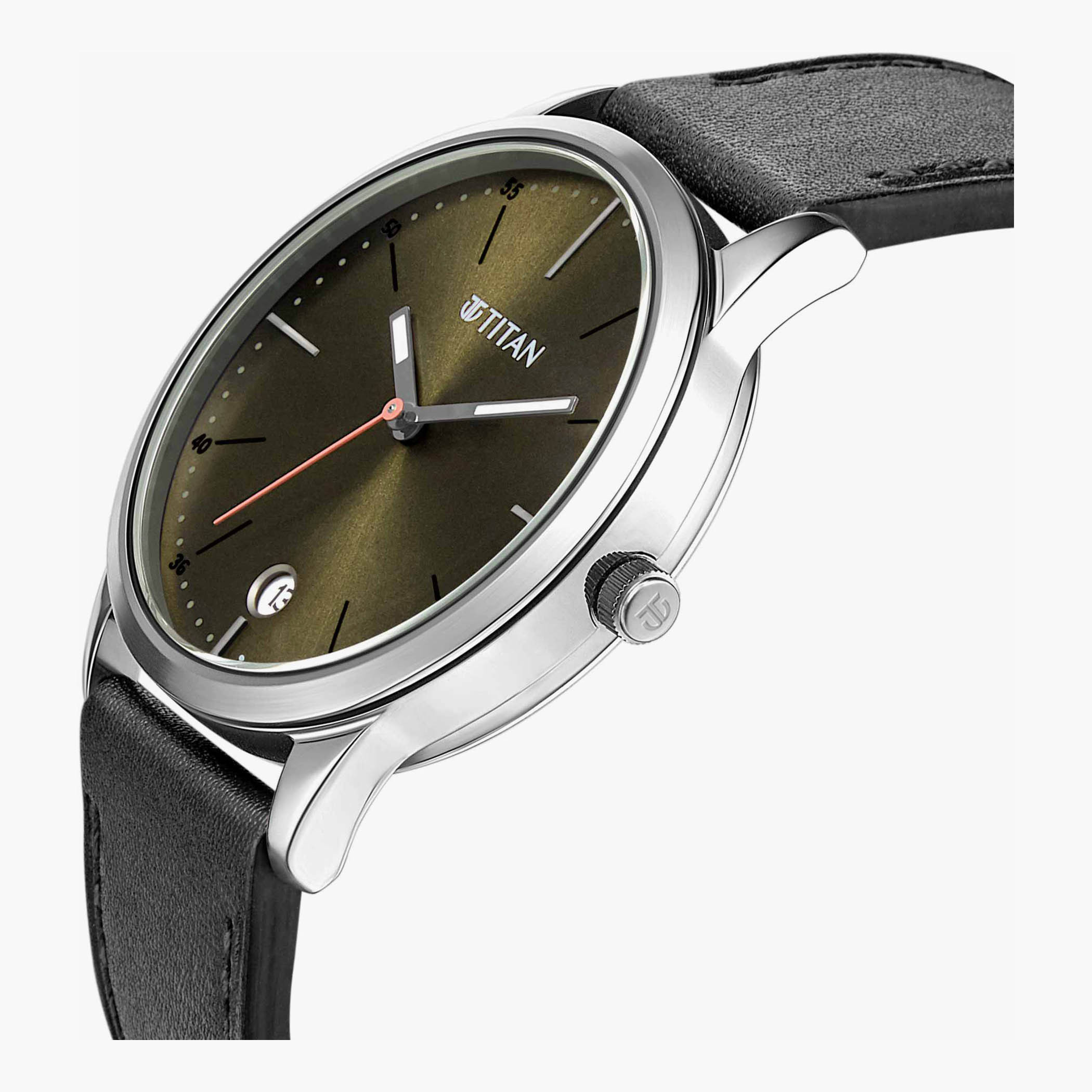 ساعة أنالوج بسوار جلدي اسود للرجال من تيتان   1806SL06-men-watchesandjewellery-watches-image-3