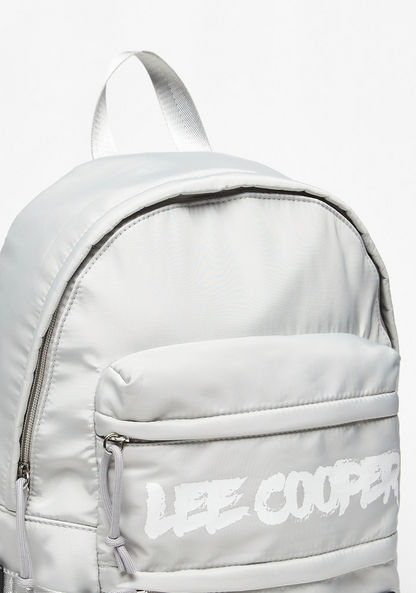 Lee Cooper Logo Print Backpack with Adjustable Straps