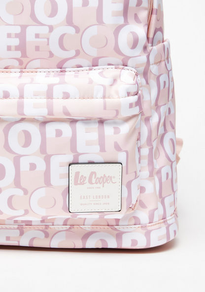 Lee Cooper Logo Print Backpack with Adjustable Straps-Women%27s Backpacks-image-3