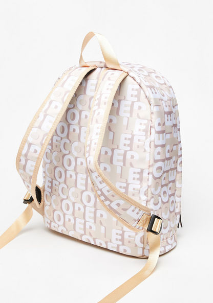 Lee Cooper Logo Print Backpack with Adjustable Straps-Women%27s Backpacks-image-1