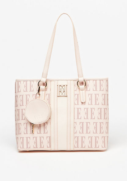 Elle Printed Tote Bag with Coin Purse Charm
