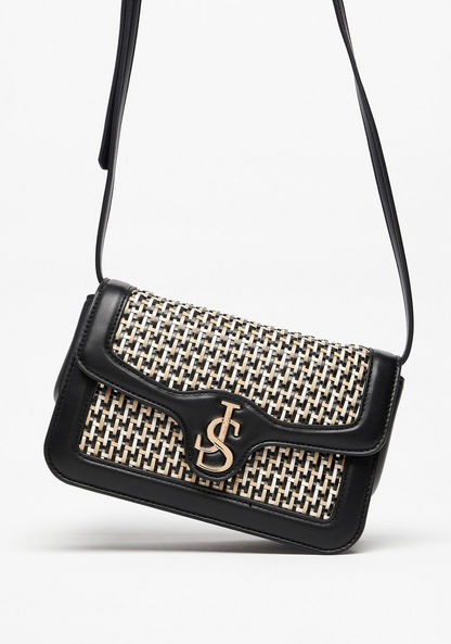 Jane Shilton Textured Crossbody Bag with Adjustable Strap and Button Closure-Women%27s Handbags-image-1