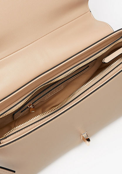 Celeste Solid Shoulder Bag with Adjustable Strap and Twist Lock Closure-Women%27s Handbags-image-6