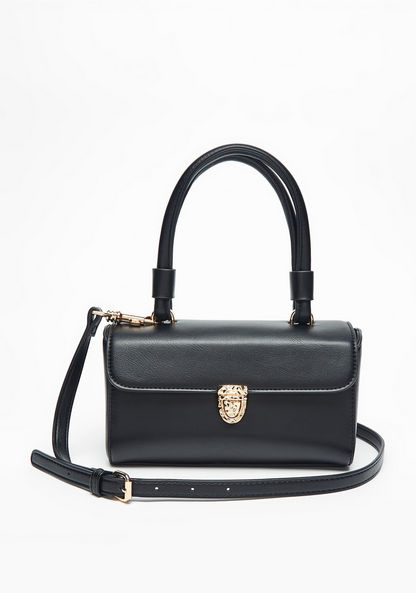 Celeste Solid Satchel Bag with Detachable Strap and Clasp Closure-Women%27s Handbags-image-0