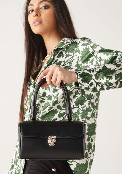 Celeste Solid Satchel Bag with Detachable Strap and Clasp Closure-Women%27s Handbags-image-1