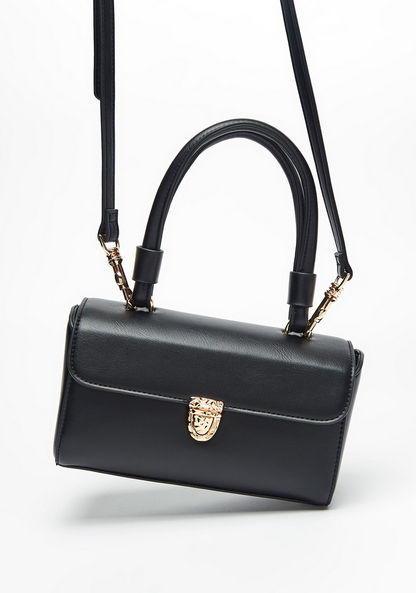 Celeste Solid Satchel Bag with Detachable Strap and Clasp Closure-Women%27s Handbags-image-2