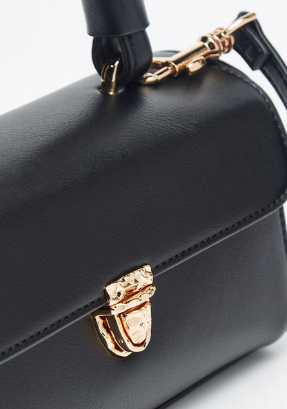 Celeste Solid Satchel Bag with Detachable Strap and Clasp Closure-Women%27s Handbags-image-4