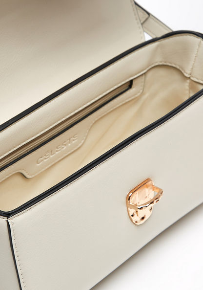 Celeste Solid Satchel Bag with Detachable Strap and Clasp Closure-Women%27s Handbags-image-6