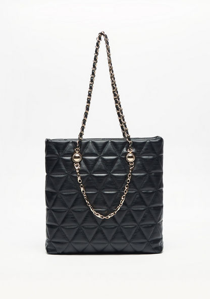 Celeste Quilted Tote Bag with Zip Closure