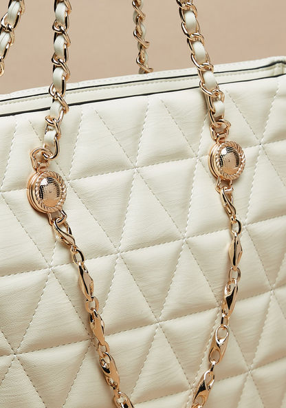Celeste Quilted Tote Bag with Zip Closure
