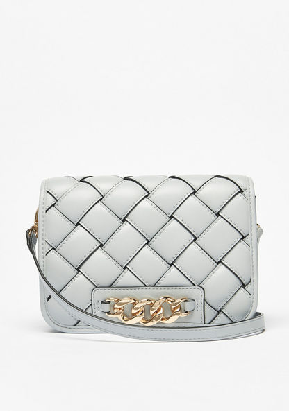 Celeste Textured Crossbody Bag with Removable Strap and Metallic Trim-Women%27s Handbags-image-0