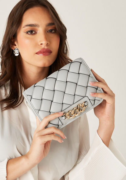 Celeste Textured Crossbody Bag with Removable Strap and Metallic Trim-Women%27s Handbags-image-1