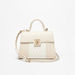 Elle Monogram Print Satchel Bag with Detachable Strap and Twist Lock Closure-Women%27s Handbags-thumbnail-1