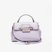 Elle Solid Satchel Bag with Chain Detail and Detachable Strap-Women%27s Handbags-thumbnailMobile-1