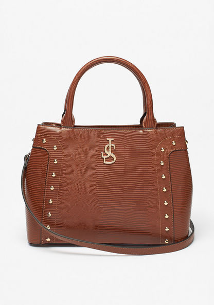 Jane Shilton Studded Tote Bag with Double Handles-Women%27s Handbags-image-1