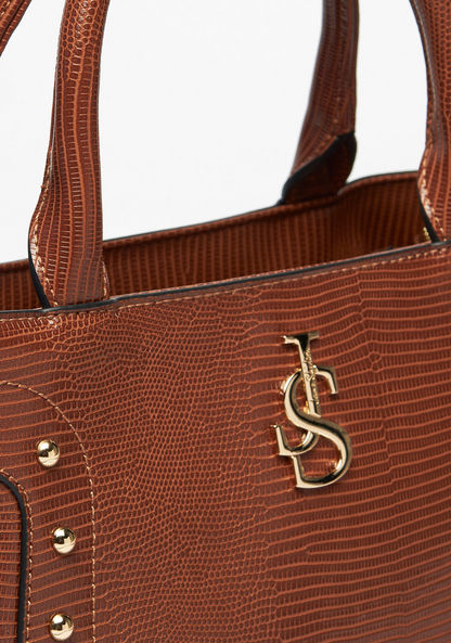 Jane Shilton Studded Tote Bag with Double Handles-Women%27s Handbags-image-3