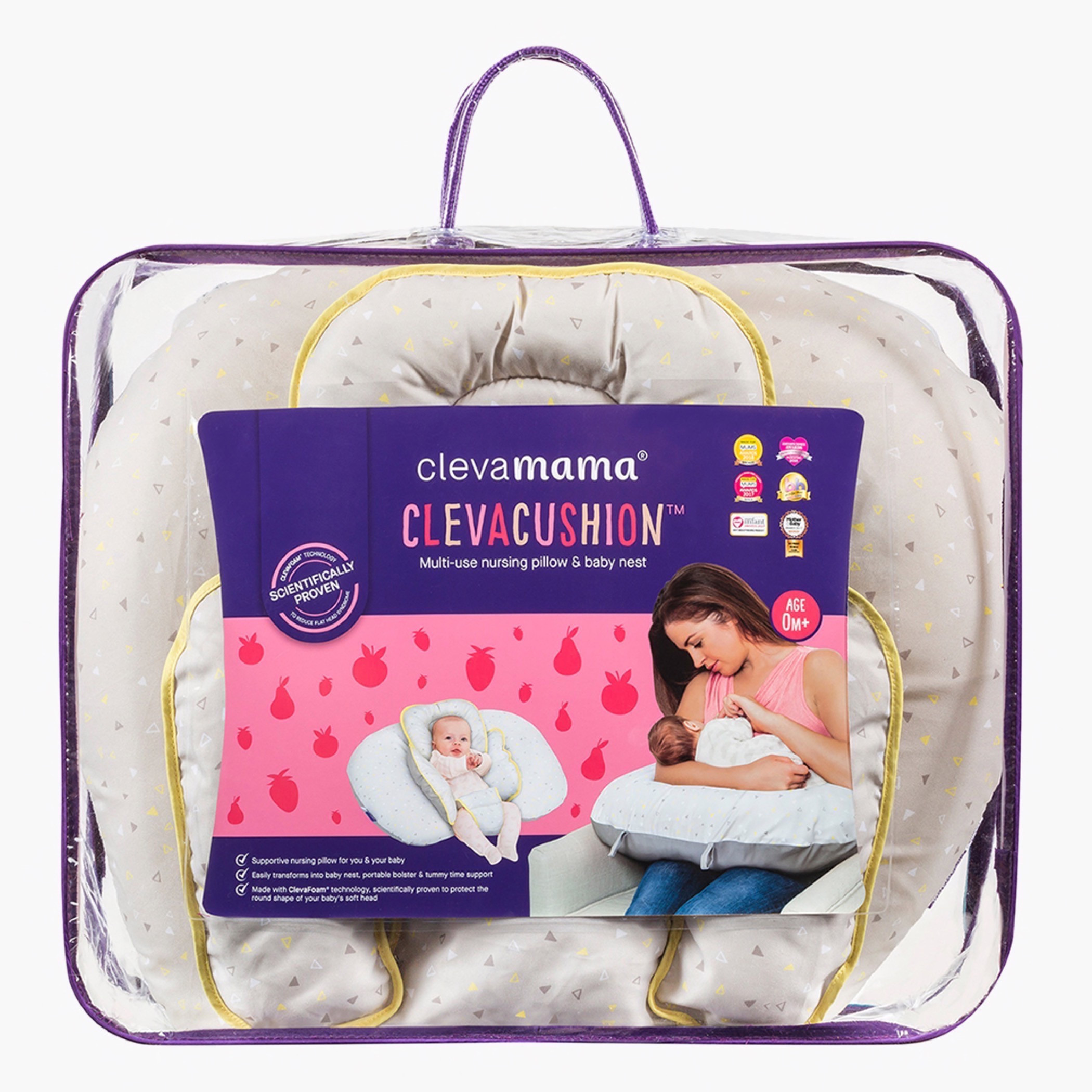 ClevaMama Printed Nursing Pillow and Baby Nest 149x200 cms