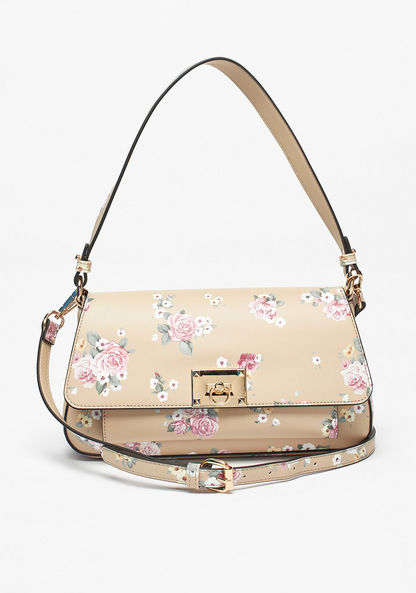Celeste Floral Print Satchel Bag with Removable Strap and Metallic Trim-Women%27s Handbags-image-1