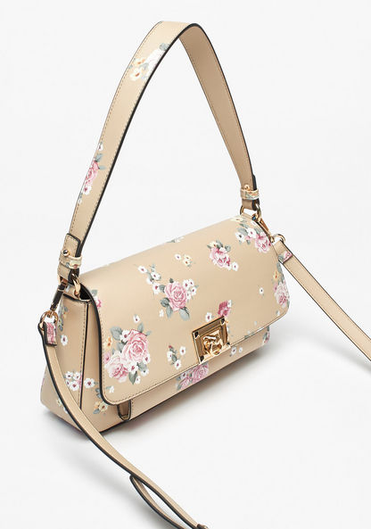 Celeste Floral Print Satchel Bag with Removable Strap and Metallic Trim-Women%27s Handbags-image-2