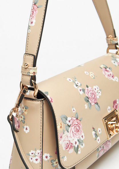 Celeste Floral Print Satchel Bag with Removable Strap and Metallic Trim-Women%27s Handbags-image-3