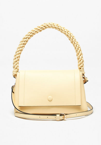 Celeste Solid Satchel Bag with Braided Handle-Women%27s Handbags-image-0