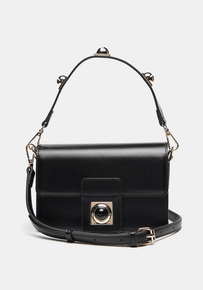 Celeste Solid Satchel Bag with Detachable Strap and Button Closure-Women%27s Handbags-image-1