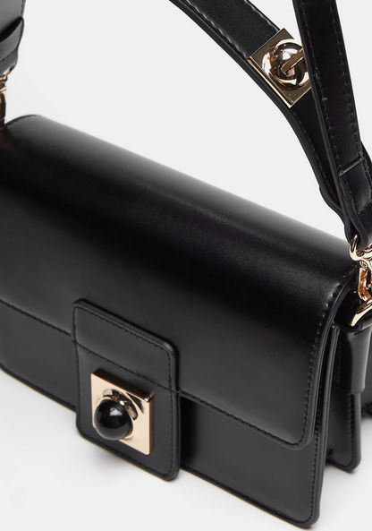 Celeste Solid Satchel Bag with Detachable Strap and Button Closure-Women%27s Handbags-image-3