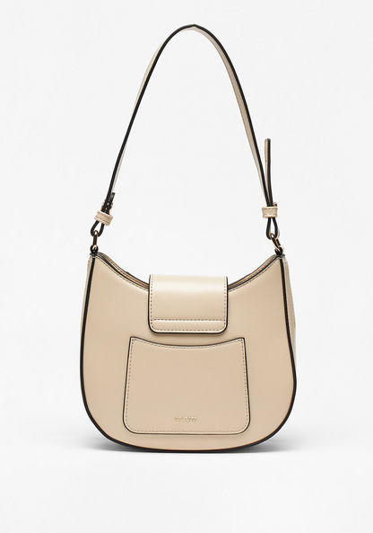 Celeste Solid Shoulder Bag with Detachable Strap and Flap Closure-Women%27s Handbags-image-4
