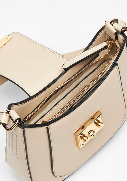 Celeste Solid Shoulder Bag with Detachable Strap and Flap Closure-Women%27s Handbags-image-6