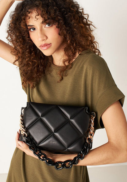 Celeste Quilted Crossbody Bag with Detachable Strap and Zip Closure