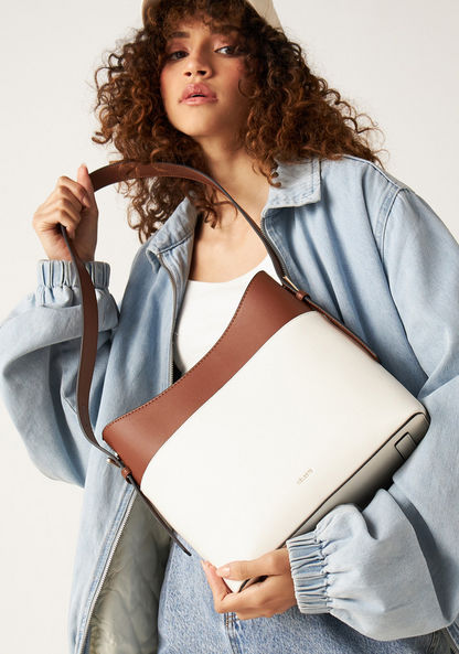 Celeste Colorblock Shoulder Bag with Zip Closure