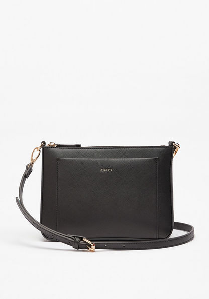 Celeste Solid Crossbody Bag with Detachable Strap and Zip Closure-Women%27s Handbags-image-0