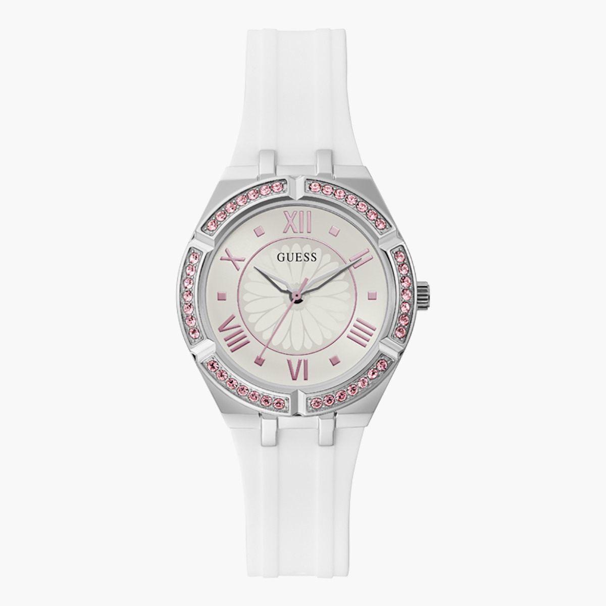 ساعة انالوج من جيس للنساء بسوار ابیض مع مينا فضي - GW0032L1-women-watchesandjewellery-watches-image-1