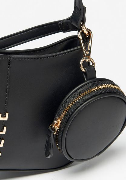 Elle Solid Shoulder Bag with Adjustable Strap and Coin Pouch