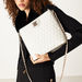 Elle Monogram Print Tote Bag with Chain Accented Strap-Women%27s Handbags-thumbnailMobile-0