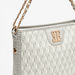 Elle Monogram Print Tote Bag with Chain Accented Strap-Women%27s Handbags-thumbnailMobile-3