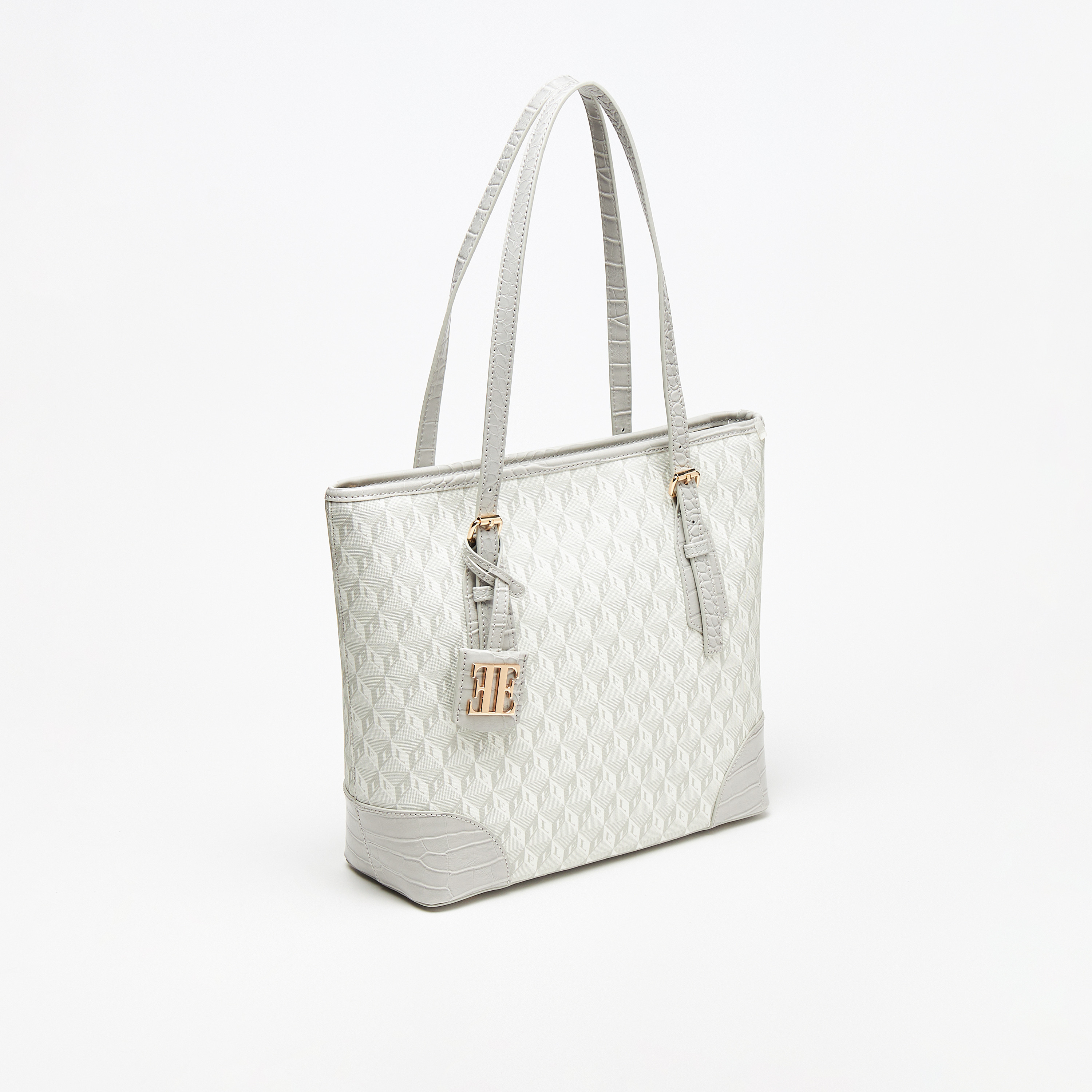 Elle Printed Tote Bag with Double Handle and Zip Closure-women-bagsandwallets-handbags-image-3