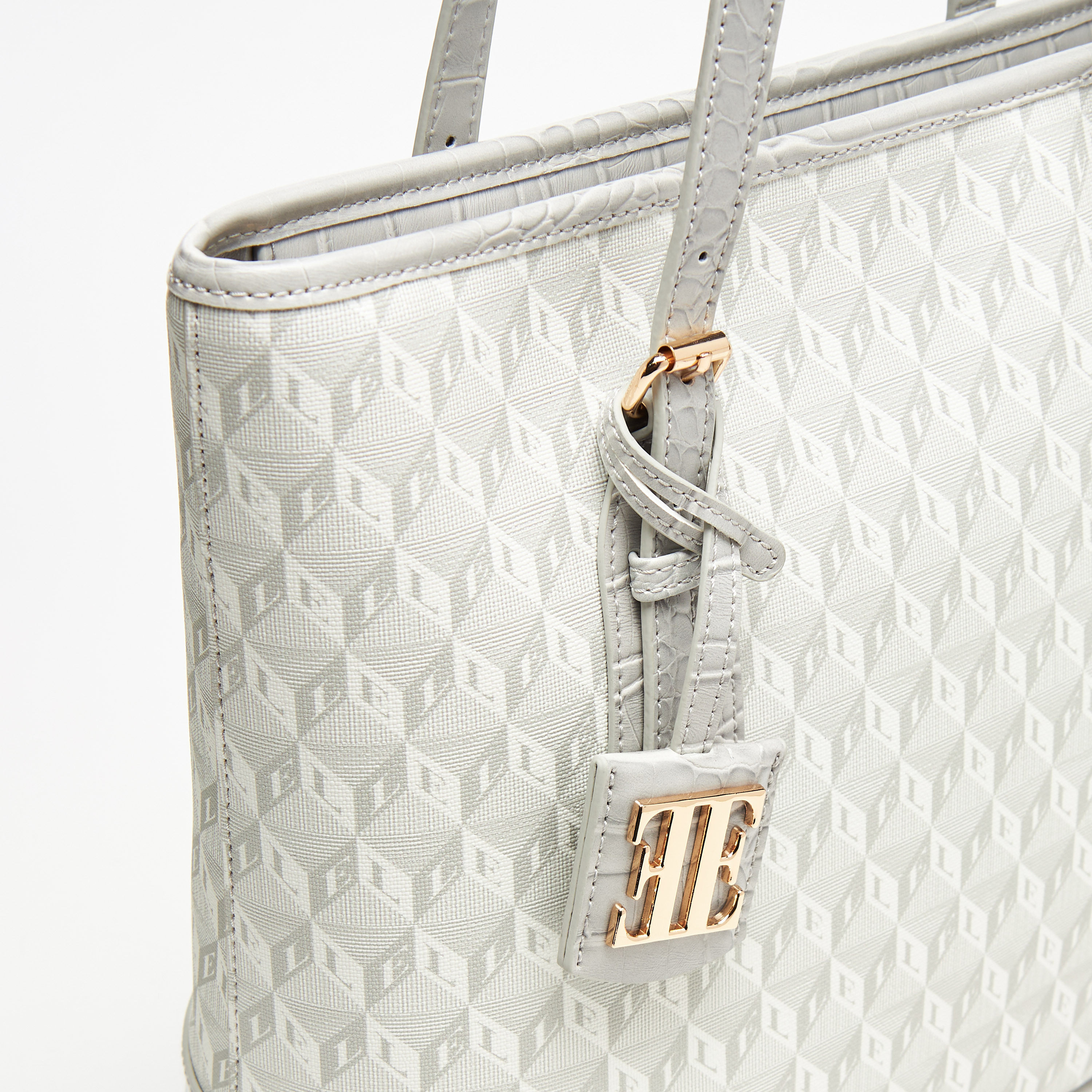Elle Printed Tote Bag with Double Handle and Zip Closure-women-bagsandwallets-handbags-image-4