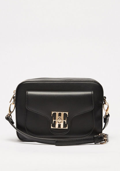 Elle Solid Crossbody Bag with Detachable Strap and Zip Closure-Women%27s Handbags-image-1