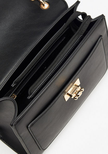 Celeste Solid Satchel Bag with Detachable Strap and Clasp Closure