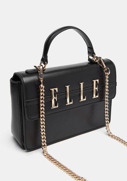 Elle Solid Satchel Bag with Detachable Chain Strap and Button Closure-Women%27s Handbags-image-2