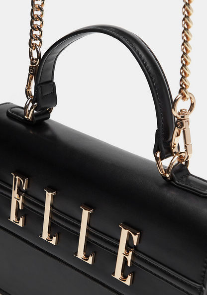 Elle Solid Satchel Bag with Detachable Chain Strap and Button Closure-Women%27s Handbags-image-3